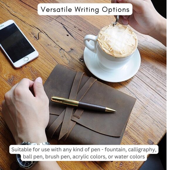 Antique Handmade Leather Men And Women Diary & Owl Keying Holder Pack1 ComboPack - Picture 4 of 11